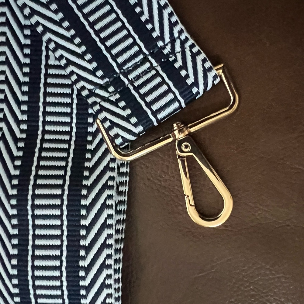 Blue and White Chevron Bag Strap
